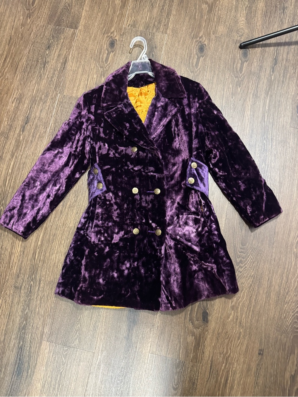 Vintage Women Purple Crush Velvet Double Breasted Jacket Whimsigoth Renaissance